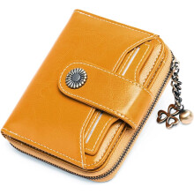 Stylish Design Anti-Theft Protection RFID Shielding Leather Material, Compact Size Zipper Pocket Card Slots Document Window, Gift Ready Wallet For