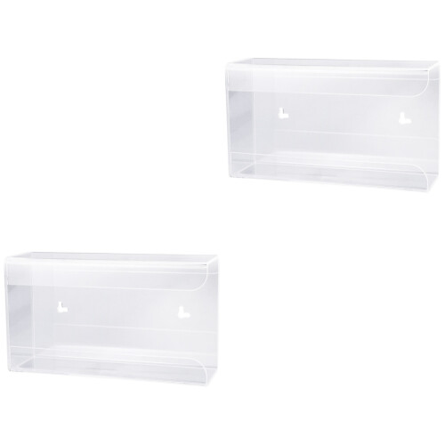 2Stk Durchsichtige Handschuhorganizer Wandspender Mit Design 2