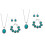 2Ud Turquesa Verde Joyería Collar Pendientes Brazalete 4