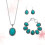 2Ud Turquesa Verde Joyería Collar Pendientes Brazalete 11