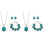 2Ud Turquesa Verde Joyería Collar Pendientes Brazalete 2