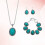 2Ud Turquesa Verde Joyería Collar Pendientes Brazalete 9