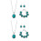 2Ud Turquesa Verde Joyería Collar Pendientes Brazalete 5