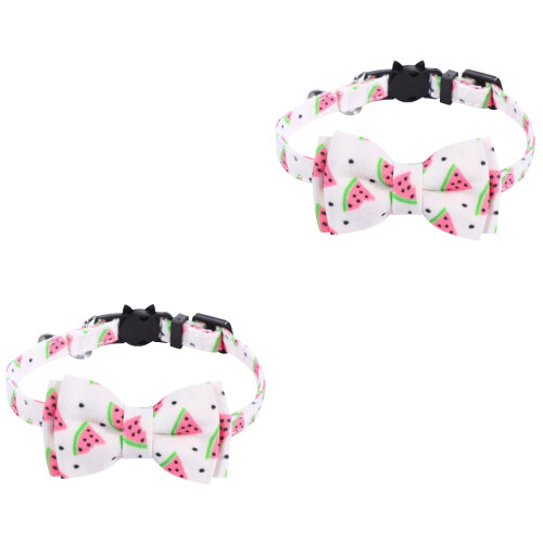 2Stk Komfortables Katzenhalsband Mit Glocke Design Rosa 2
