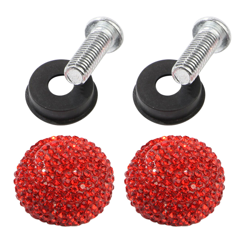 2Pcs Red Fasteners Nuts And Bolt For Car License Plate Replacement 3593199809600
