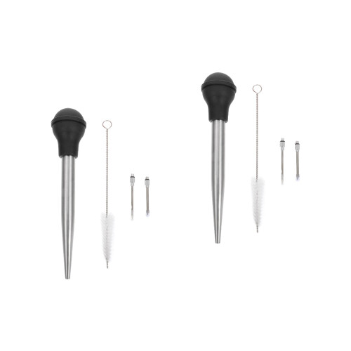 100Pièces Outil Injection Viande Noir Silicone Acier Résistant 2