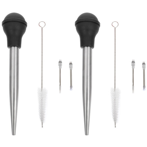 100Pièces Outil Injection Viande Noir Silicone Acier Résistant 1