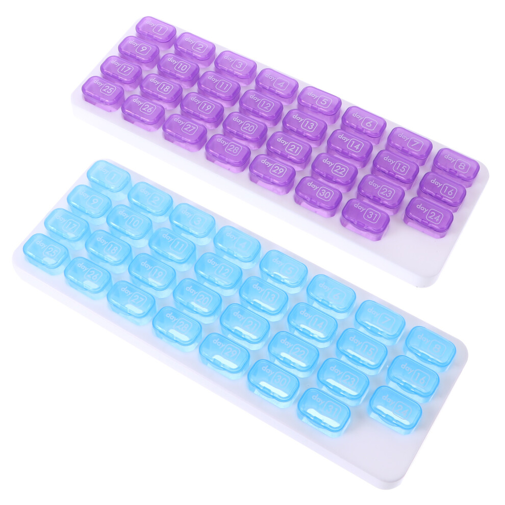 Inoomp 6Pcs Monthly Pill Organizer Case Assorted Durable Compact For Storage
