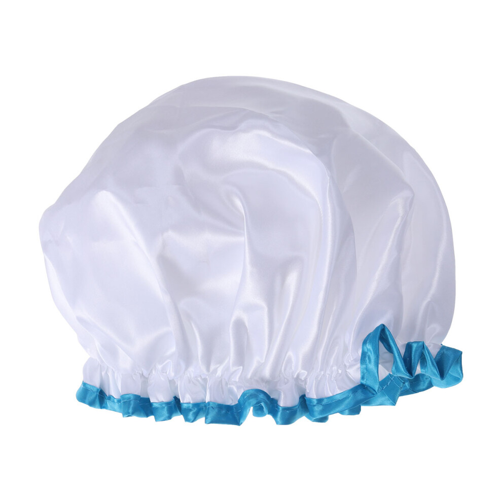 Aboofan White 3Pcs Elastic Waterproof Shower Hats Bath Caps For Women