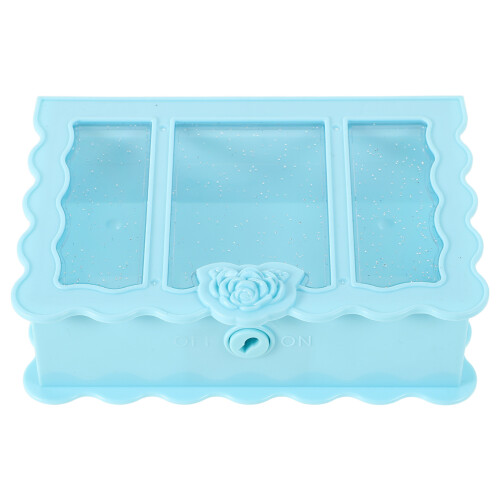 5Pcs Sky-Blue Small Jewelry Box Plastic Book-Shaped Decorative Storage 2