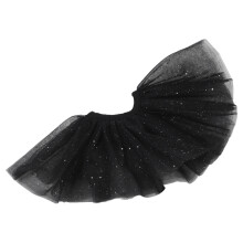 5Pcs Black Tulle Ruffle Clown Collar Glitter Mesh Neck Accessory