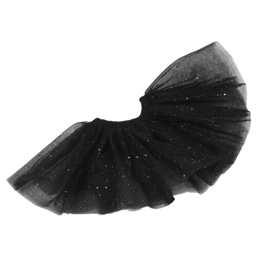 5Pcs Black Tulle Ruffle Clown Collar Glitter Mesh Neck Accessory