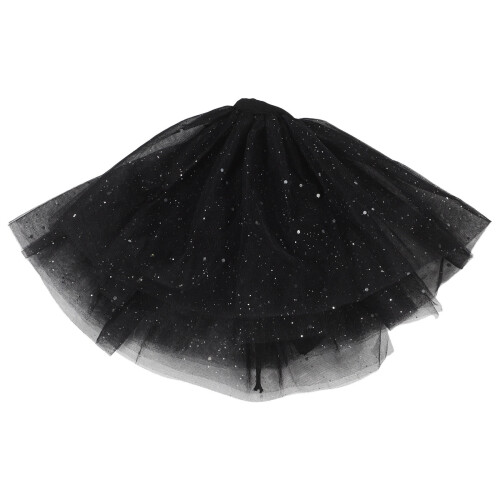 5Pcs Black Tulle Ruffle Clown Collar Glitter Mesh Neck Accessory 1
