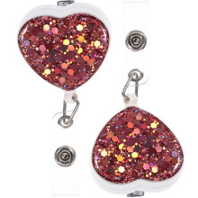10Pcs Practical Pink Heart-Shaped Id Badge Holders for Work Use