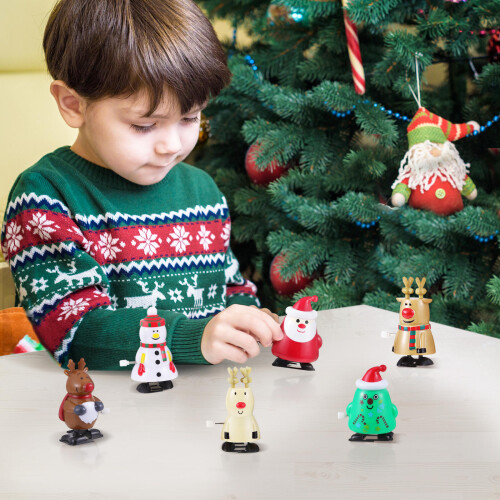 2Pcs Christmas Walking Clockwork Toys for Kids Fun 1