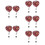 10Pcs Practical Pink Heart-Shaped Id Badge Holders for Work Use 10