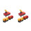 2Pcs Creative Red Plastic Electric Train Toy Set for Kids Home Use 7