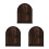 3Pcs Rustic Solid Wood Switch Cover Protective Outlet Plate Dark Brown 3