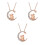 3Pz Collana S925 Oro Catena Con Ciondolo 3
