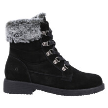 (Black, 3 (Adults')) Hush Puppies Womens Boots Ankle Water Resistant Leather florence Lace Zip black