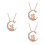 3Pz Collana S925 Oro Catena Con Ciondolo 6