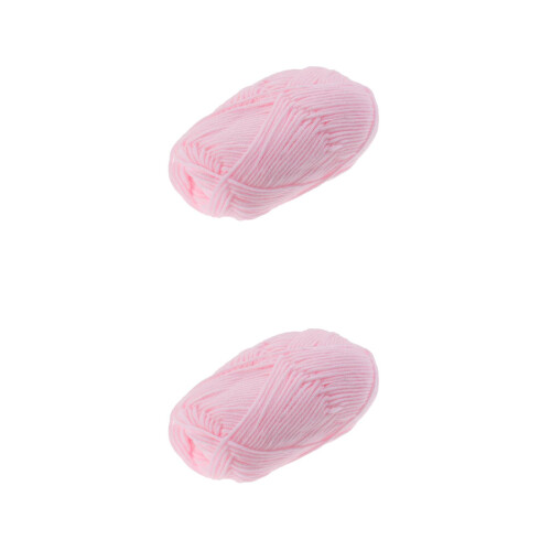 2Pz Filato Morbido Cotone Latte Rosa Per Uncinetto E 1