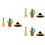 36Pz Cactus Pianeta Chitarra Colorate Per Borse Ragazze 6