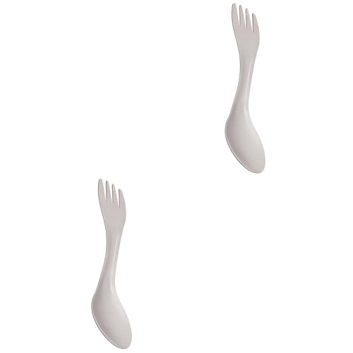 2Pz Campeggio Doppio Utensile in Titanio Argento Resistente 2