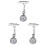 3Pz Orologio Appeso Infermiera in Argento Design 3