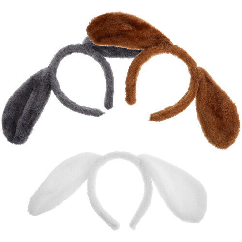 6Pz Fasce Peluche Con Orecchie Cane Colorate Per Bambini E Party 1