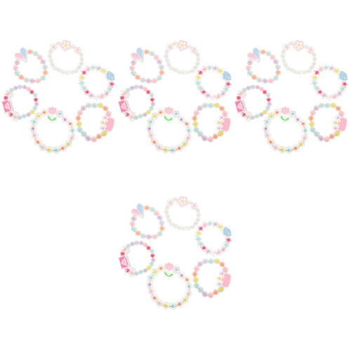 24Pz Braccialetti Per Bambini Elastici Colorati Set Gioielli Moda 2