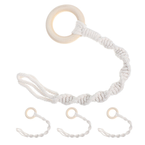 16Pz Porta Piante Macramè Cotone Beige Intrecciato Per Balcone 1