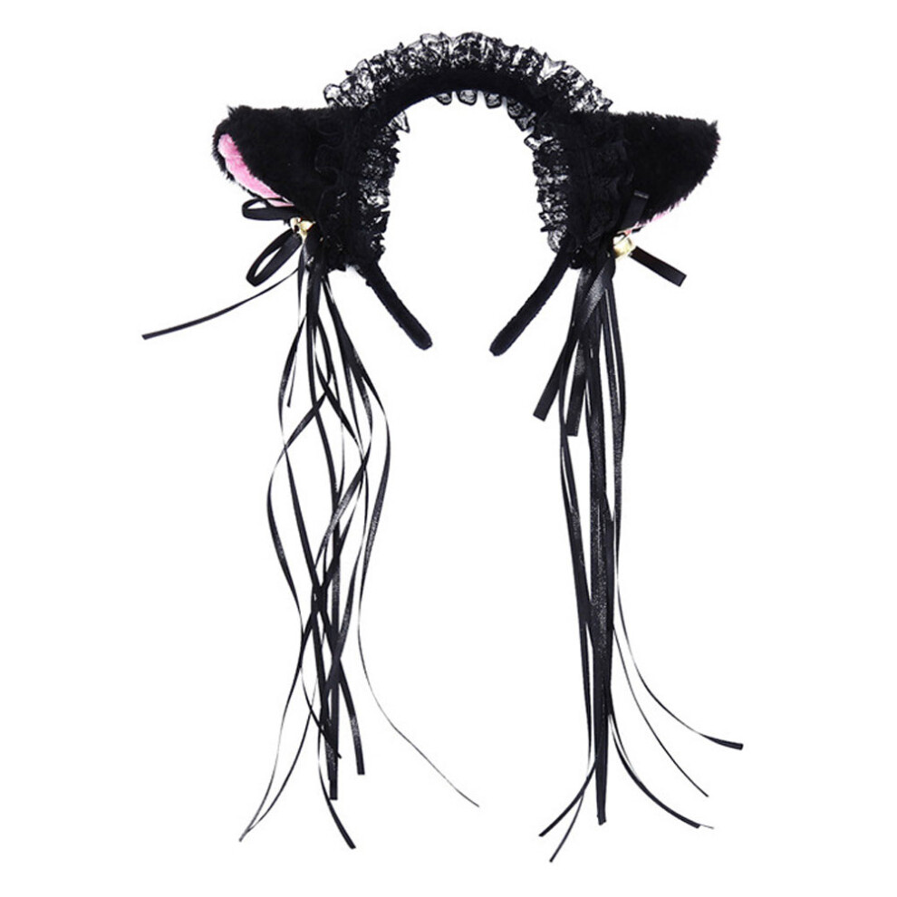 2St Party Haarband Oren Glitter Zwart Decoratief-image