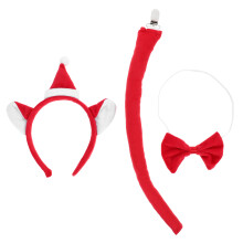 3Conjuntos Acessórios Natalinos Orelhas De Vermelhas Para Cosplay