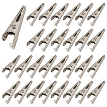 100PCS 1.06IN / 27mm  Metal Alligator Clips, Crocodile Clamps Silver Tone Nickel Plated Test  Spring Clamps.