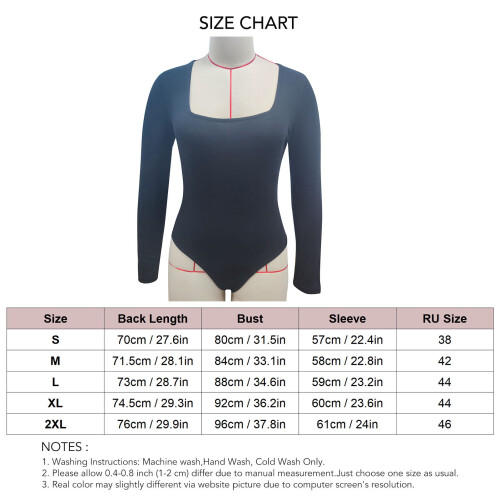 Damen Schwarzer Langarm-Body, Slim Fit, Größe L 1