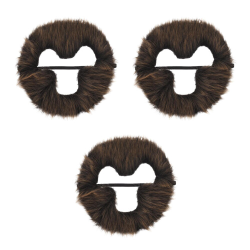3Pz Barbe Costume Marroni Simulate Per Uomo E Maschera 2