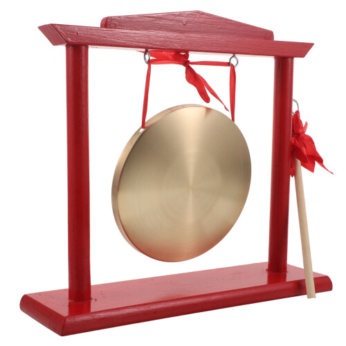 2Pz Mini Gong Cinese in Rame E Con E Bacchetta 2