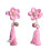 2Pares Presilhas Rosa Para Com Design Chinês E Franjas 1