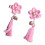 2Pares Presilhas Rosa Para Com Design Chinês E Franjas 9
