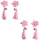 2Pares Presilhas Rosa Para Com Design Chinês E Franjas 6