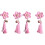 2Pares Presilhas Rosa Para Com Design Chinês E Franjas 2