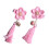 2Pares Presilhas Rosa Para Com Design Chinês E Franjas 11