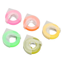 5Pcs 3D Embossing Label Tapes, 9mm x 3m, Self Adhesive for Label Makers