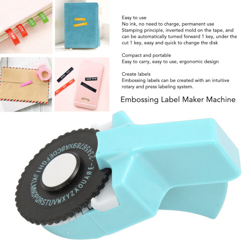 Sky Blue Handheld Embossing Label Maker with Tapes for Home & Office 2