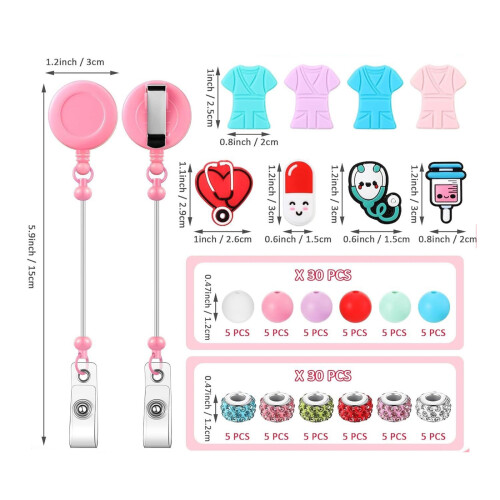 Convenient Pull Badge Reels Cute Name Card Reel with Clip for 2