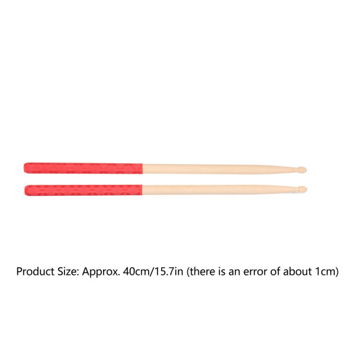 Red X Pattern 5A Maple Drumsticks with Rubber Grip for Beginners and Pros 1