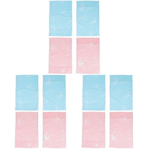 12Stk Baumwolle Kissenhüllen Kinder Floral Design Rosa Hellblau 2