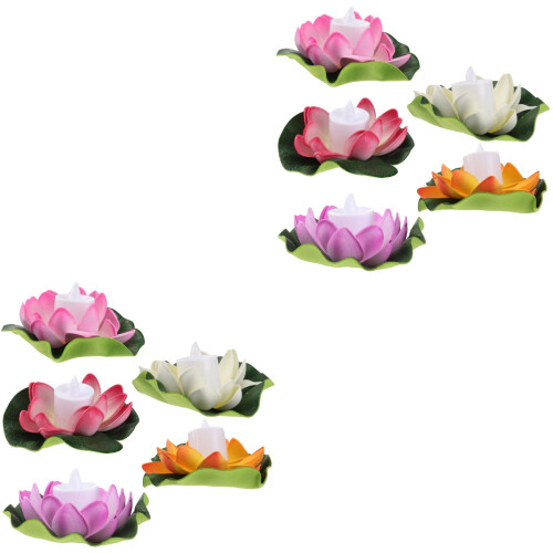 10Stk LED Lotusblumen Wasser-Deko Mit Batterien 2