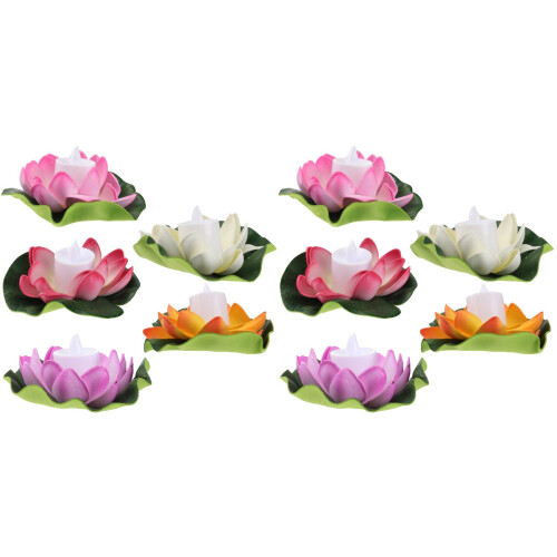 10Stk LED Lotusblumen Wasser-Deko Mit Batterien 1
